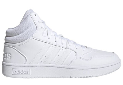 Men's Adidas Hoops 3.0 Mid Leather White/White-White ID9838
