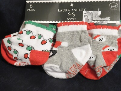 Laura Ashley Baby Pair Holiday Socks 0-12 Months