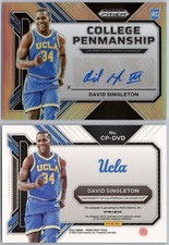 2023 Prizm Draft Picks College Penmanship Silver #CP-DVD David Singleton Auto RC