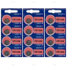 12 NEW SONY CR1220 3V Lithium Coin Battery Expire 2028 FRESHLY NEW - USA Seller