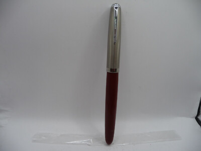 Parker VS Button Fill Chrome Cap Fountain Pen--rust--fine--working