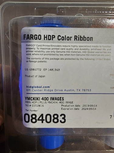 Fargo HDP Color Ribbon 084083 YMCKIKI 400 Images BRAND NEW OLD STOCK EXP 2024 - Photo 3/5