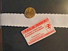 1 metro Bordo Bordura Fascia in tela aida 55 da ricamare H. 3,0 cm colore bianco