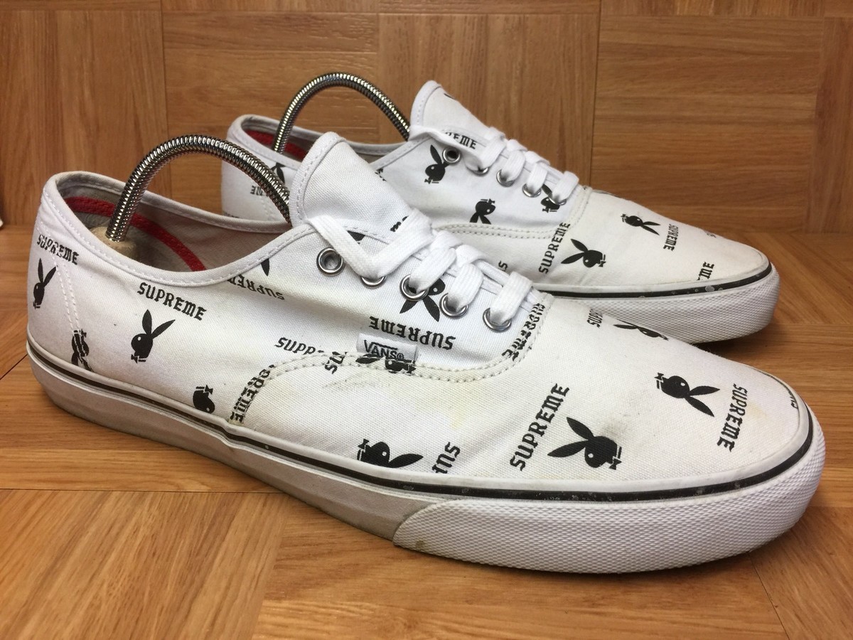 RARE🔥 VANS x Supreme x Playboy White Men's VNTG Shoes Sz 13 RARE🔥 VANS x Supreme x Playboy White Men's VNTG Shoes Sz 13