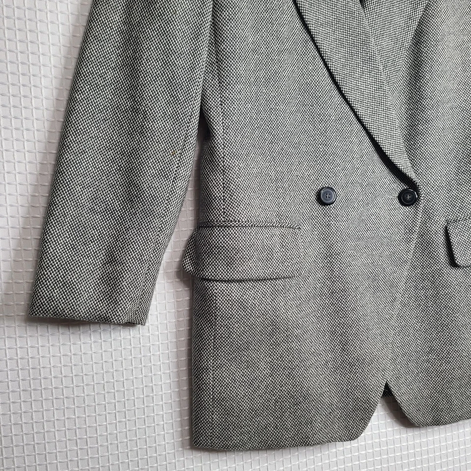 Usado en Excelente Condición Jones New York Mujer Talla 4 Negro/Blanco Lana Cuadros Tweed Falda Traje Foto 4 de 4