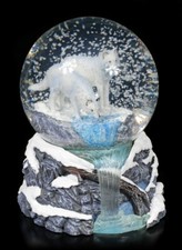 Schneekugel mit Wölfen - Warriors of Winter - Lisa Parker Fantasy Geschenk Deko