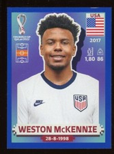 2022 Fifa World Cup Panini Sticker Blue Parallel WESTON MCKENNIE USA14