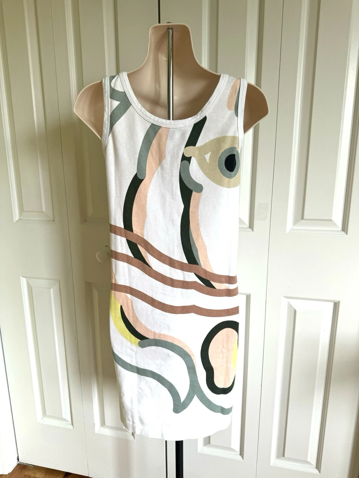 Abito da serbatoio Kenzo bianco cotone xs nuovo senza etichette