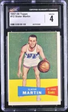 1957 TOPPS #12 SLATER MARTIN CGC 4 VG/EX RC ROOKIE DP 3858