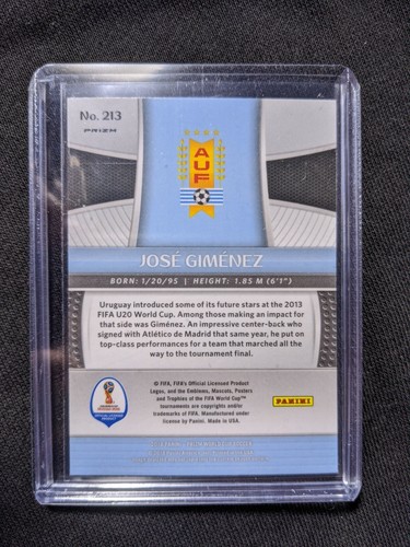 2018 Panini Red Blue Wave Prizm World Cup #213 Jose Gimenez - Picture 2 of 2