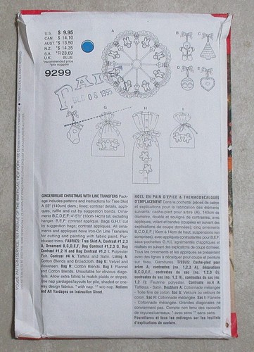 Vogue 9299 Bastel Schnittmuster Lebkuchen Weihnachten, Baumrock, Ornament NEU - Bild 2 von 2