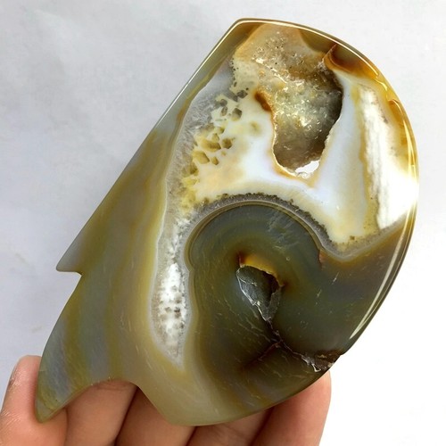 170g natürlicher Achat Quarz Flockenförmiger Igel Kristall Mineral Präparat - Bild 5 von 14