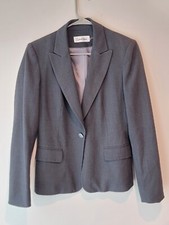 Calvin Klein Women's Casual Career One-Button Blazer Charcoal Size 4