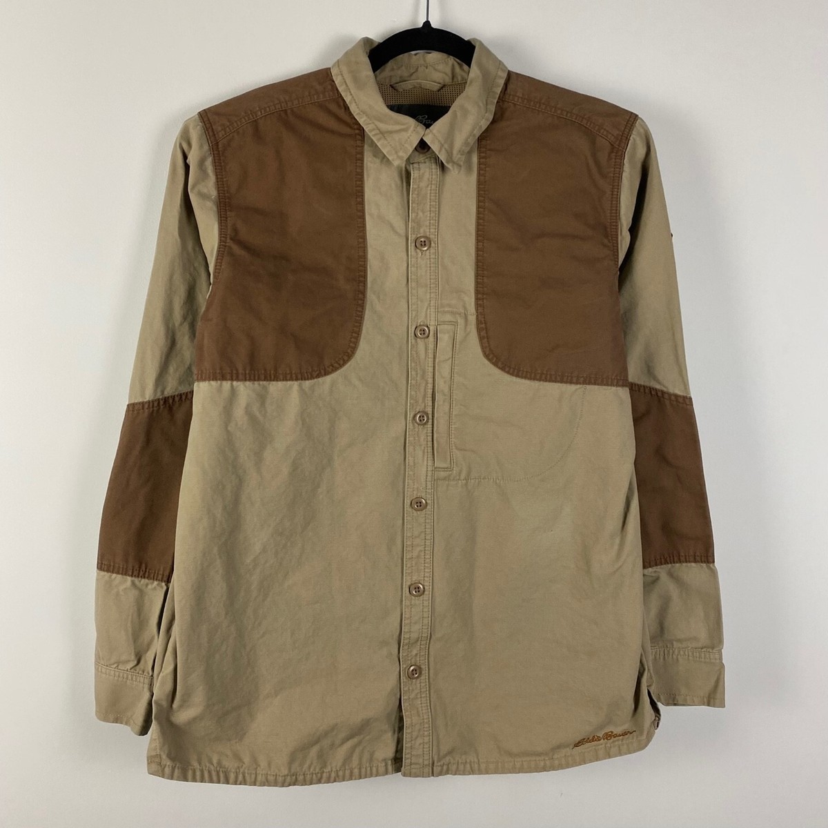 わ*め様 70s Eddie bauer elbow patch wool bo Eddie Bauer Sport Shop Mens M Quilted Shooting Hunting Shirt