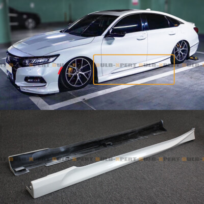 #ad For 2018 22 Honda Accord Yofer Platinum White Pearl Add on Side Skirt Extensions $172.99