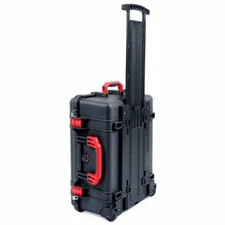 Black & Red Pelican 1560 Case.  No Foam - with wheels.