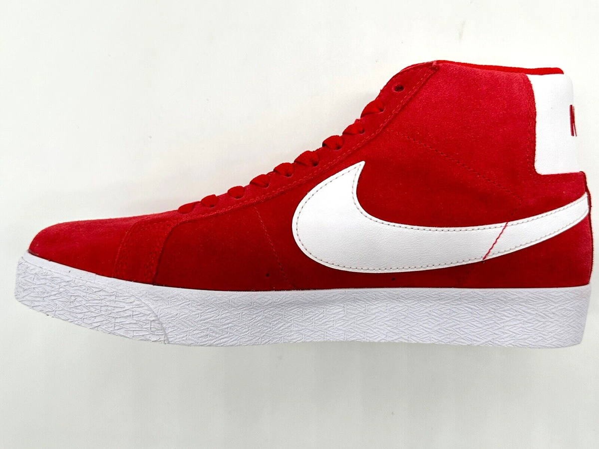 Nike SB Zoom Blazer Mid Men's Size 13 Red White Suede Skate Shoes