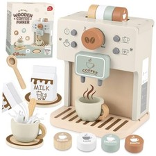 Toy Coffee Maker for Kids Wooden Kitchen Accessories Pretend Coffee Maker Toy