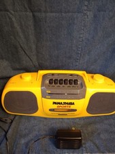 Vintage Panashiba Yellow SPORTS AM/FM Radio Cassette Player Boombox TESTED 1990