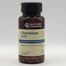 Nature's Sunshine - CHROMIUM GTF  - 90 Tablets - Support Blood Glucose