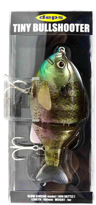 Deps Tiny Bullshooter 100 Slow Sinking #01 REAL BLUE GILL Color 1.0oz Swimbait