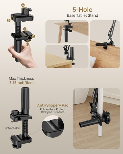 Flexible Long Arm Tablet Stand Phone Holder for ipad iPhone/Nintendo Switch - Afbeelding 4 van 8