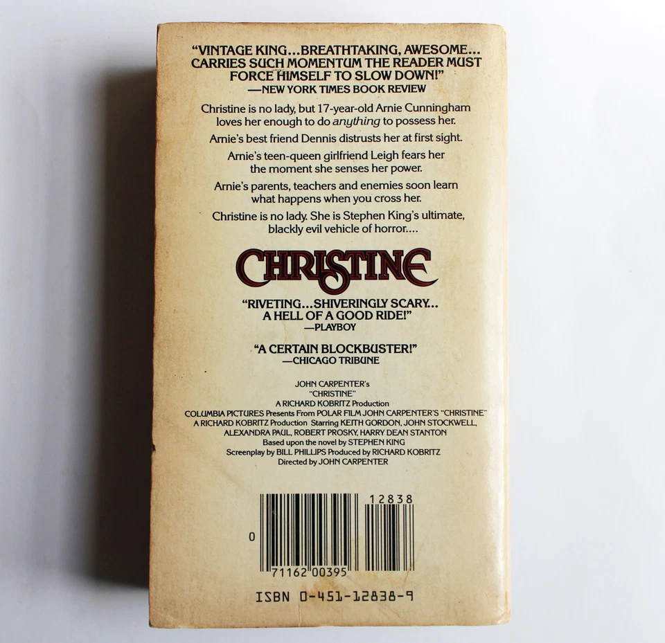 CHRISTINE Paperback Book by STEPHEN KING Signet 1983 2nd Printing w/ Photos — 第 2/4 张图片
