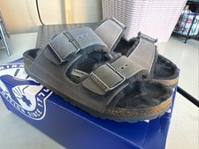 Birkenstock Arizona Shearling EU 39 US L8 / M6 Iron Fur Narrow Fit Sandals