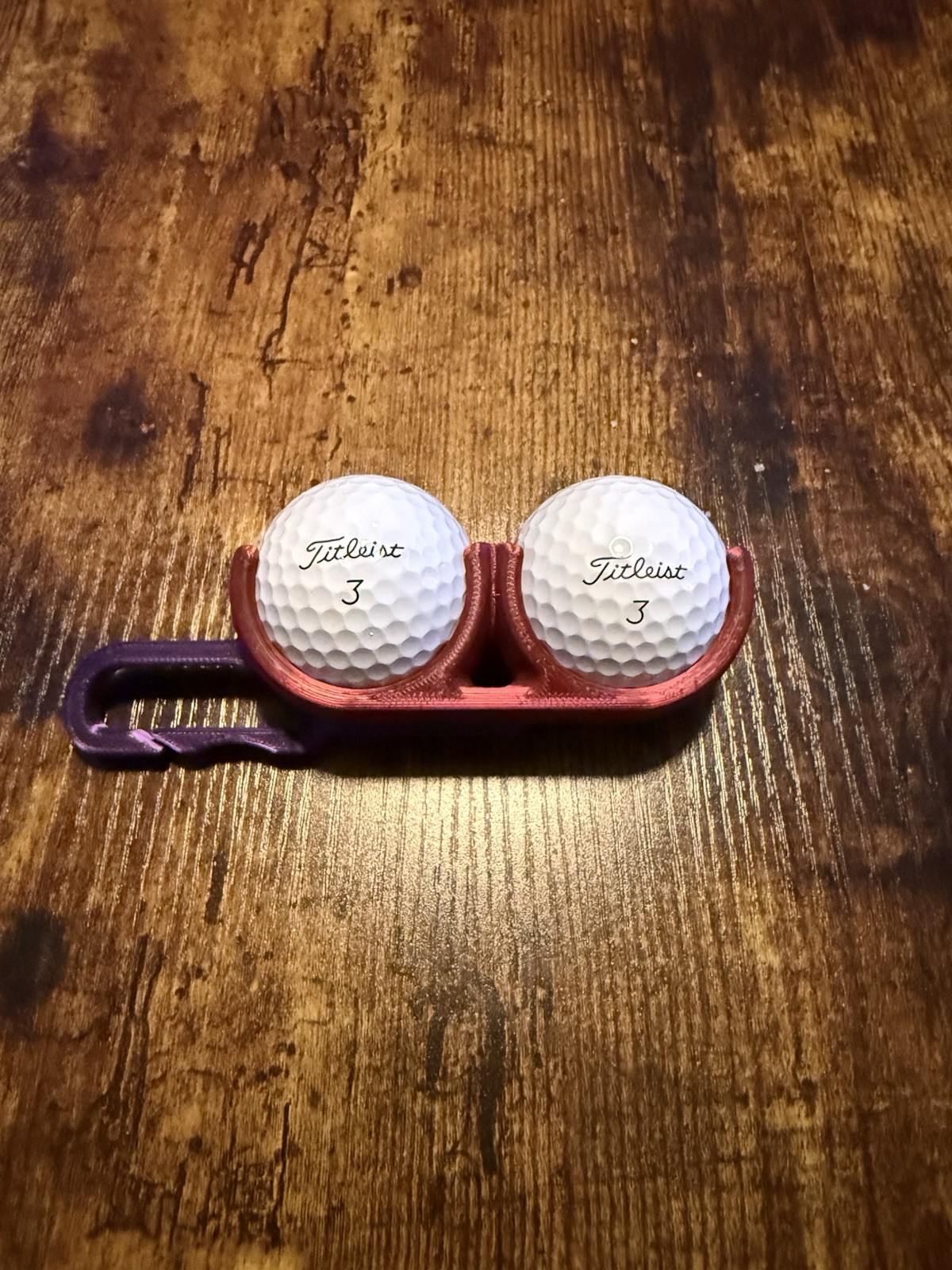 Ball Holder Clip &ndash; Holds 2 Balls &ndash; Belt / Golf Bag Clip &ndash; 3d Printed