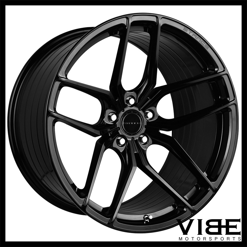 22" STANCE SF03 GLOSS BLACK CONCAVE WHEELS RIMS FITS BENTLEY CONTINENTAL GT