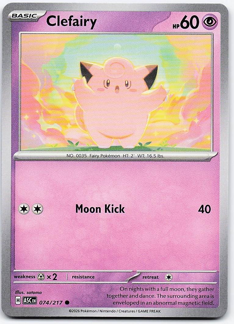 2026 Mega Evolutions Ascended Heroes Clefairy 074/217  Common