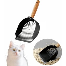 Stainless Steel Cat Litter Scoop with Non Stick Coating Triple Guard Walls Flat