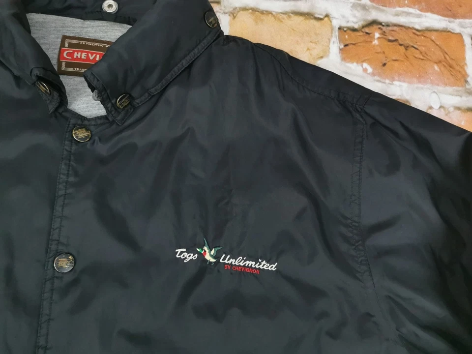 Chevignon Vintage Rain Jacket Tog's Unlimited Black Casual Size L Tip Top - Image 4 of 4