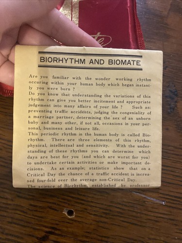 Estuche de Transporte Calculadora Biorritmo BIOMATE Vintage Años 60-‘70’s Instrucciones Japón - Imagen 6 de 7