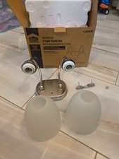 2-Light Brushed Nickel Vanity Light with Frosted Glass Wynfield 2-light Nickel