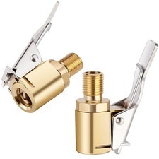 2pcs Brass Tire Air Chuck with Locking Clip, 8mm Hose Bore