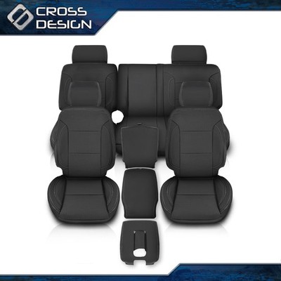 Fit For 2014-2018 Chevy Silverado LT Double Cab Full Set Seat Covers Black