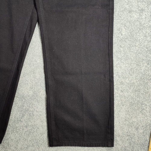 Eddie Domani Men Denim Straight Jeans Logo Button Cotton Size 42X32 Black Casual - Picture 11 of 22