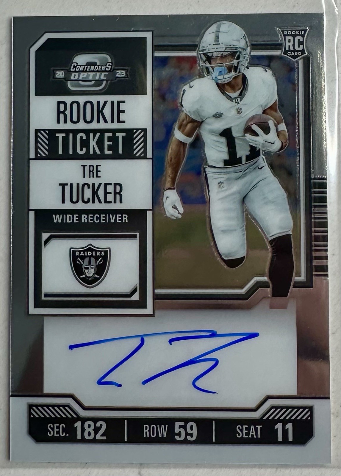 2023 Panini Contenders Optic Rookie Ticket Autographs Tre Tucker #137 Silver