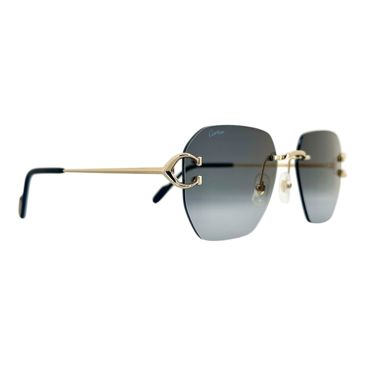 Cartier C Wire Frame Glasses Gold Black | eBay