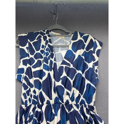 blue giraffe print dress Frannie Vertical Ruffle Maxi Dress Floral Blue main image 0