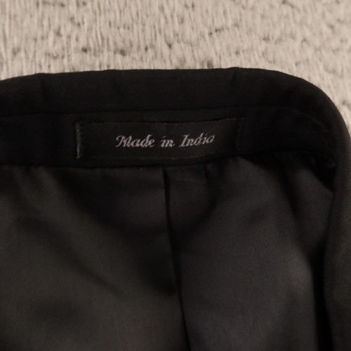 Chaps Jacket L 44R Black 100% Wool Sport Coat Blazer Crested Buttons Classic - Picture 3 of 17