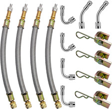 Valve Stem Extensions,4Pcs 7Inch/180Mm Dual Flexible Stainless Steel Braided Val