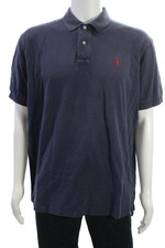 Polo Ralph Lauren Mens Dark Blue 100 Cotton Short Sleeve Polo Shirt Size XL