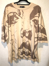 MEN'S SIZE 4XL BOOHOO MAN SHORT SLEEVE PULL OVER SWEATER SHIRT LT BROWN