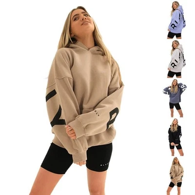UK Women Blakey Print Hoodie Hooded Sweatshirt Pullover Loose Casual Sports Tops