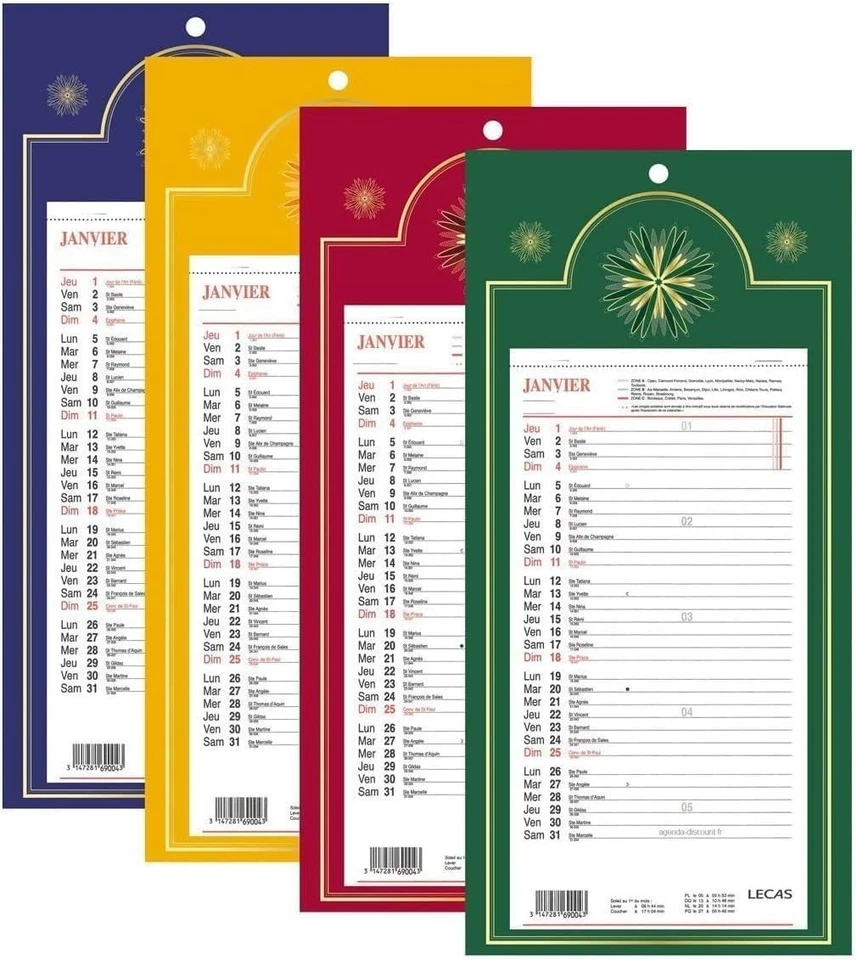 Lecas 1 Calendrier Bloc Mensuel à feuillet 2027 Janvier à Décembre 16x33cm Neuf` - Photo 1/1