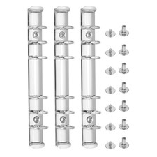 6 Holes Ring Binder, A6 Notebook 20mm Binder Mechanisms, Silver, 3 Set