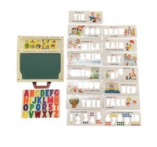Vintage 1972 FISHER PRICE School Days Desk Complete w Cards  Magnetic Alphabet