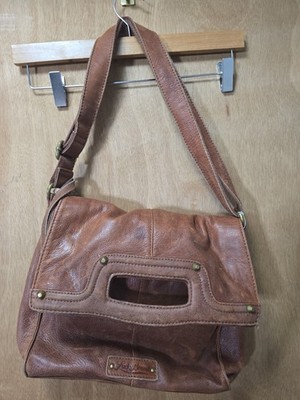 Lucky Brand Abbey Road Brown Leather Crossbody Bag Adjustable Strap READ DESC